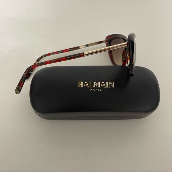 Balmain 56mm Modified Cat Eye Sunglasses In Red & Brown Red- Comes W/ Case Only - Picture 13 of 15